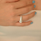 Anillo chunky Júpiter en bronce con baño de oro de 24K Talla 8