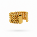 Earcuff a presión con diseño entorchado texturizado en bronce con baño de oro de 24K de Polen wear