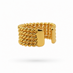 Earcuff a presión con diseño entorchado texturizado en bronce con baño de oro de 24K de Polen wear