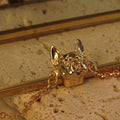 Pulsera con dije de perro Bulldog Francés en baño de oro de 24K de Polen wear