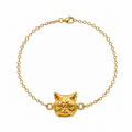 Pulsera con dije de Gato Persa en baño de oro de 24K de Polen wear.