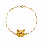 Pulsera con dije de Gato Persa en baño de oro de 24K de Polen wear.