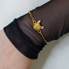 Pulsera con dije de Gato Bengalí en baño de oro de 24K de Polen wear