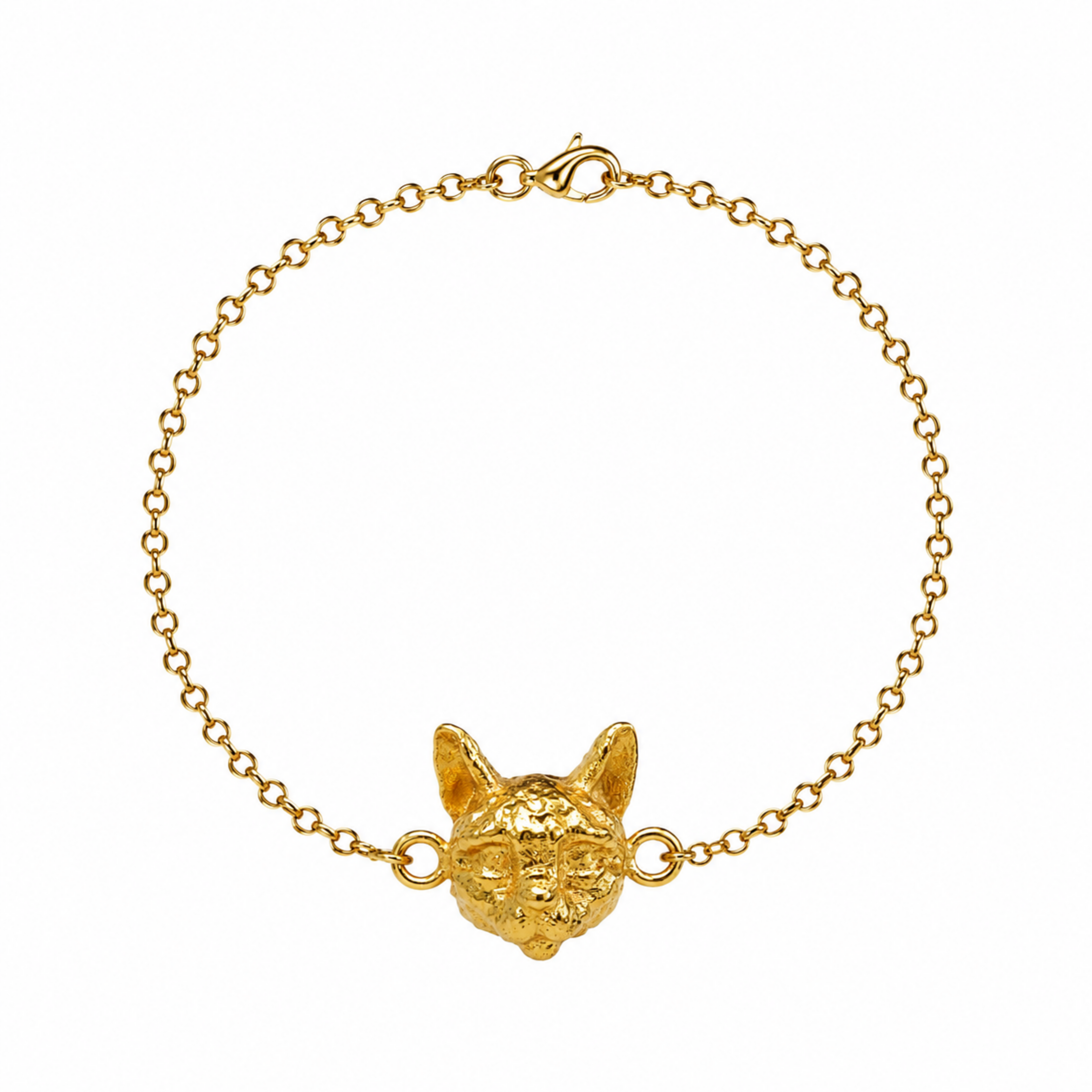 Set con dije de Gato Bengalí en baño de oro de 24K de Polen wear