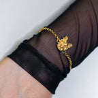 Pulsera con dije de Gato Bengalí en baño de oro de 24K de Polen wear