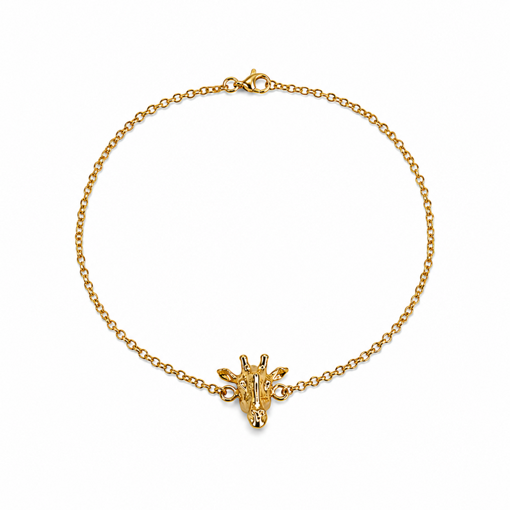 Pulsera Jirafa bronce baño de oro 24k.