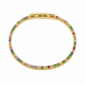 Pulsera Rodio Dorada con Circones Multicolor de Polen wear