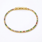 Pulsera Rodio Dorada con Circones Multicolor de Polen wear