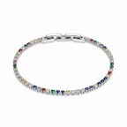 Pulsera Rodio Plateada con Circones Multicolor de Polen wear