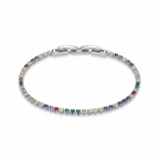 Pulsera Rodio Plateada con Circones Multicolor de Polen wear