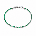 Pulsera Rodio Plateada con Circones Esmeralda de Polen wear