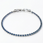 Pulsera Rodio Plateada con Circones Zafiro de Polen wear