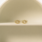 Aretes tipo topo mini en forma de ojo turco protector en covergold dorado de Polen wear