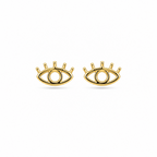 Aretes tipo topo mini en forma de ojo turco protector en covergold dorado de Polen wear