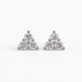 Aretes tipo topo mini en forma de triángulo Mithril plateado con zircones de Polen wear