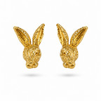 Aretes de conejo estilizados en bronce con baño de oro de 24K de Polen wear