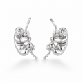 Aretes de perezoso en bronce con baño de plata de Polen wear